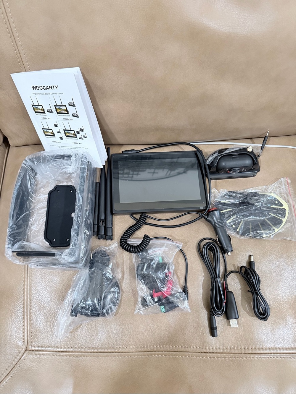 WOOCARTY 7" Wireless RV Backup Camera System, 1080P DVR Dual Rear View - Picture 2 of 9